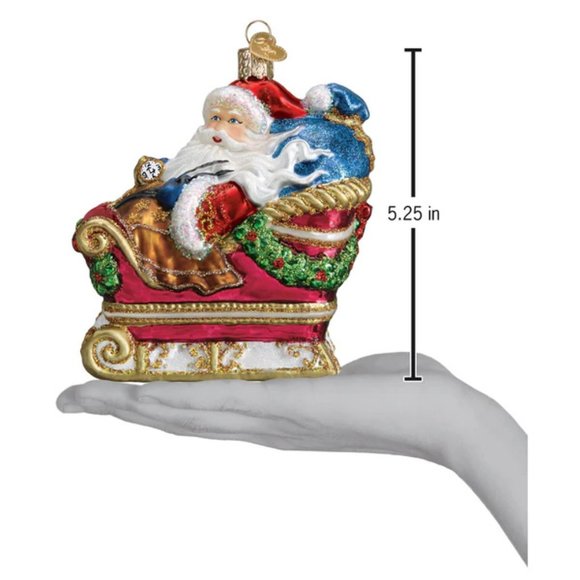Santa In Sleigh Christmas Ornament with Keepsake Box | Old World Christmas | NWT - Picture 5 of 8